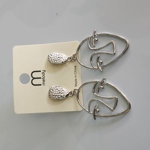 Abstract face earrings (f20)